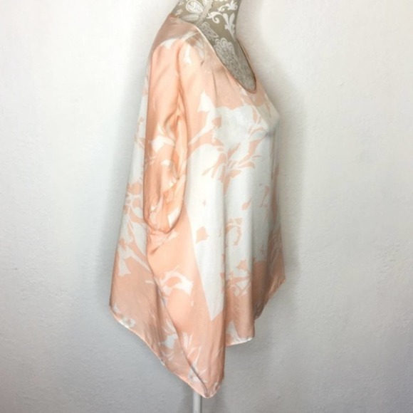Club Monaco Draped SILK Floral Blouse SMALL ab175 - Picture 5 of 7